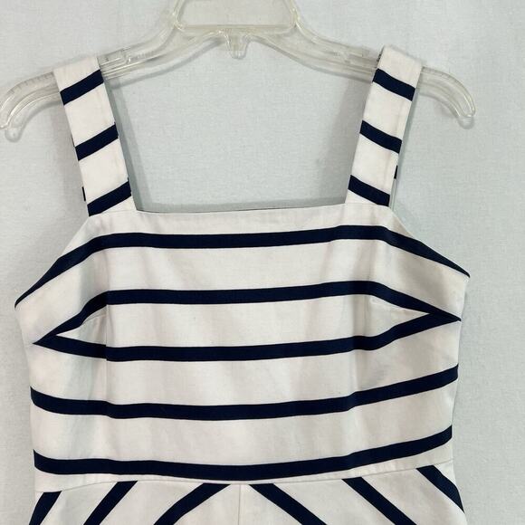 Draper James Zoe Love Circle Dress Size 6 Striped Blue Square Neck Nautical - Picture 4 of 15